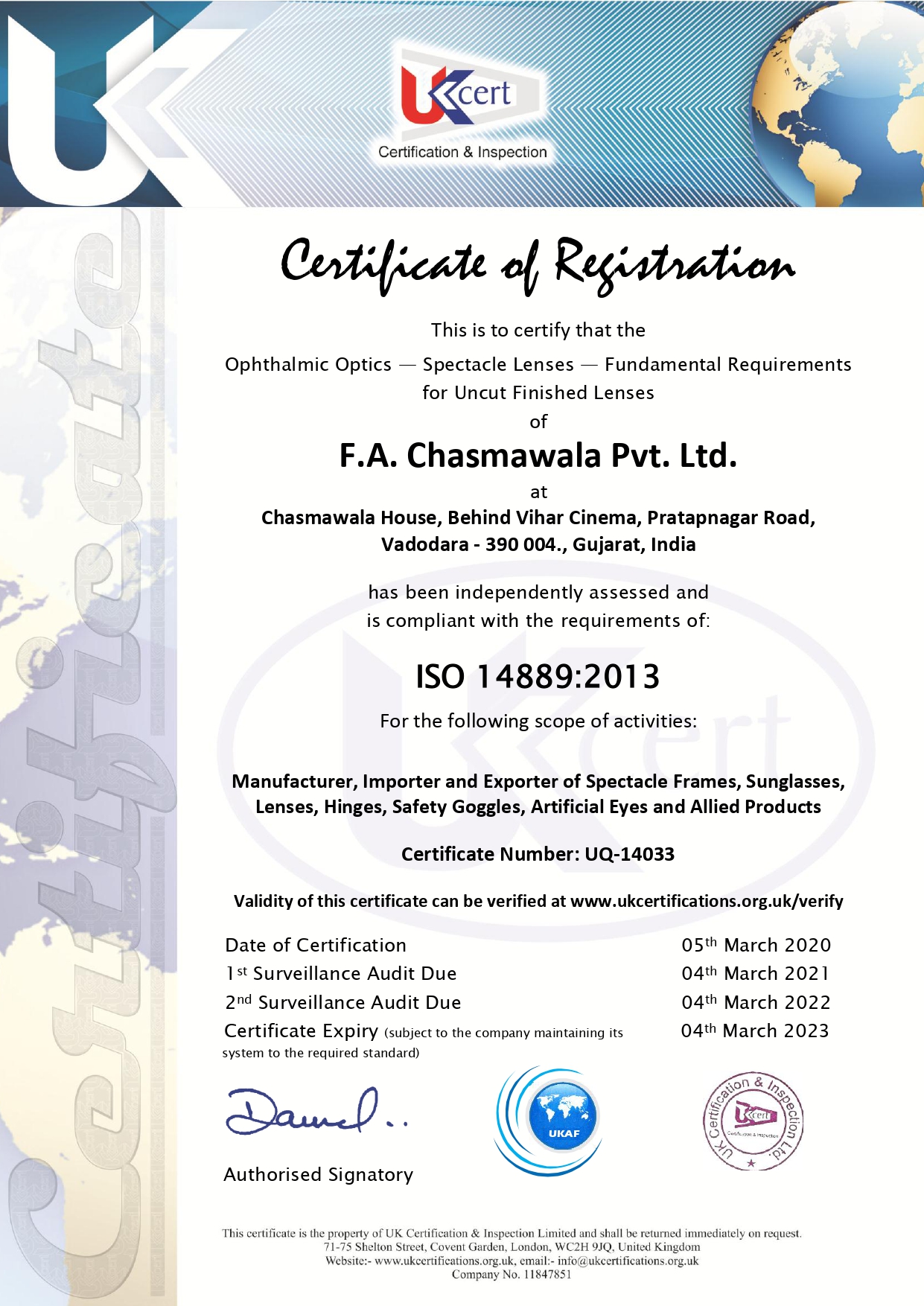 F.A Chasmawala Pvt Ltd